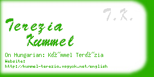 terezia kummel business card